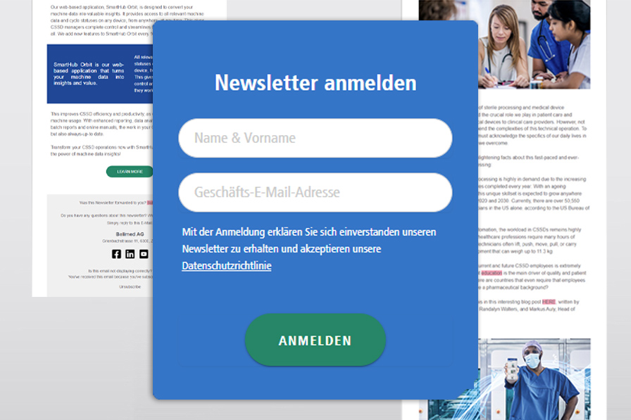 Mit dem Belimed Newsletter bleiben Sie auf dem Laufenden